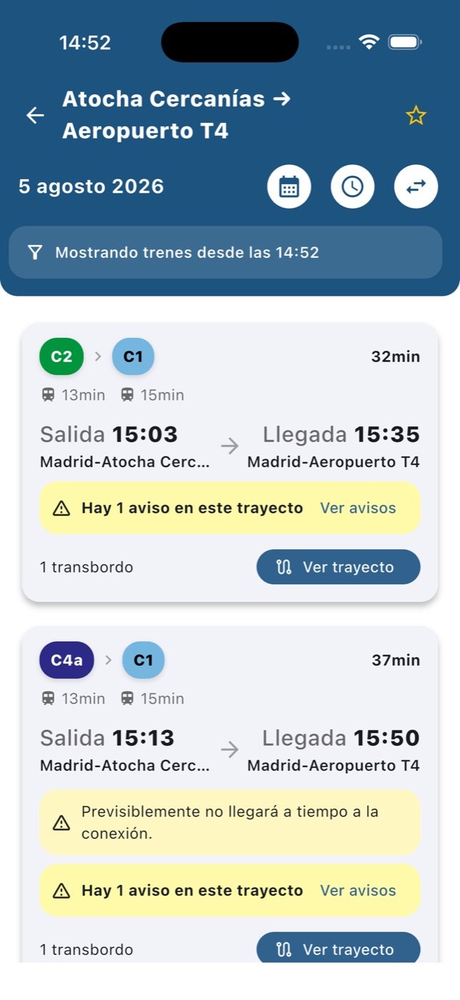 Horarios con avisos de incidencias