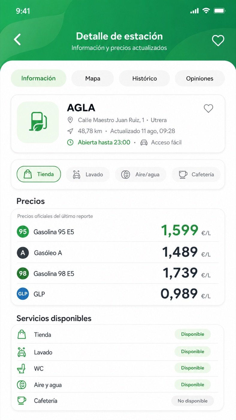 Detalle de una estación de servicio en Gasivo